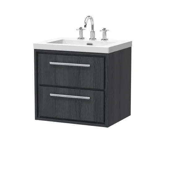 600mm Wall Hung 2-Drawer Unit & Basin 3Tape hole (Drawer Unit, Basin or Set)