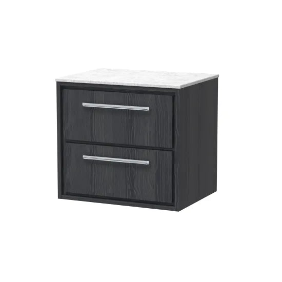 600mm Wall Hung 2-Drawer Unit & Marble Worktop (Drawer, Unit or Set)