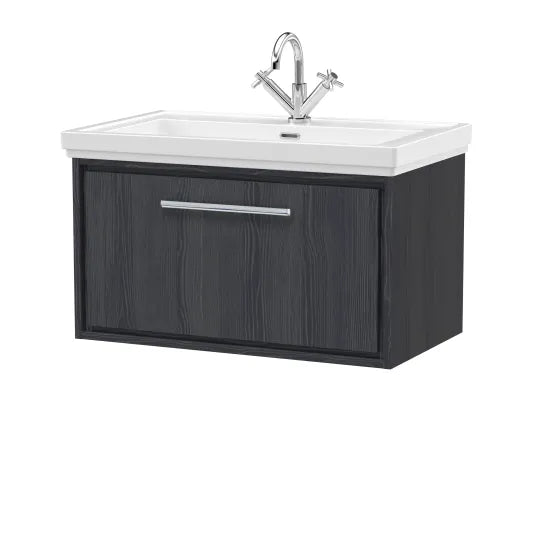 800mm Wall Hung Single Drawer Unit & Basin Set 1 Tap Hole (Drawer, Unit or Set)
