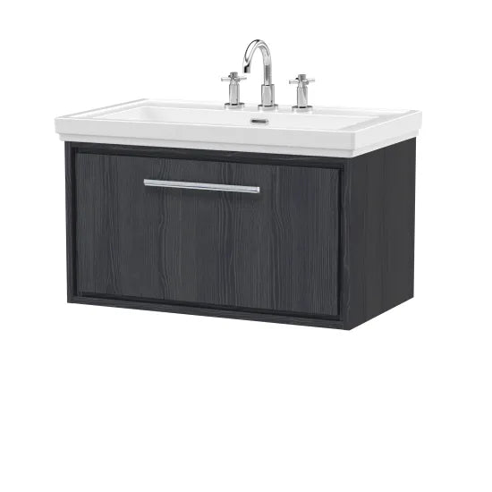 800mm Wall Hung Single Drawer Unit & Basin Set  3 Tap Hole(Drawer, Unit or Set)