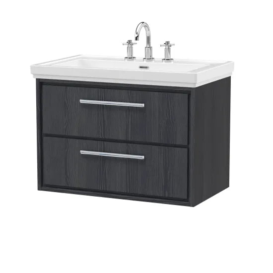 800mm Wall Hung 2-Drawer Unit & Basin Set  3Tap Hole (Drawer, Unit or Set)