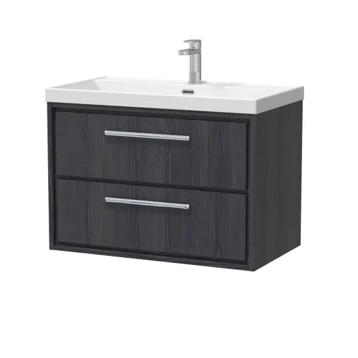 800mm Wall Hung 2-Drawer Unit & Basin Set 1 Tap Hole (Drawer, Unit or Set)