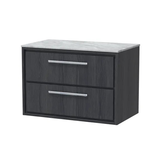 800mm Wall Hung 2-Drawer Unit & Marble Worktop (Drawer, Unit or Set)