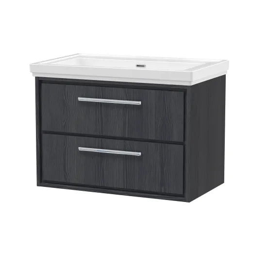 800mm Wall Hung 2-Drawer Unit & Basin Set  0 Tap Hole (Drawer, Unit or Set)