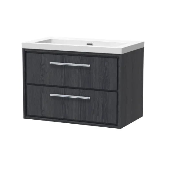 800mm Wall Hung 2-Drawer Unit & Basin 0Tap Hole (Drawer Unit,Set)