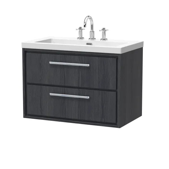 800mm Wall Hung 2-Drawer Unit & Basin 3Tap Hole(Drawer Unit,Set)