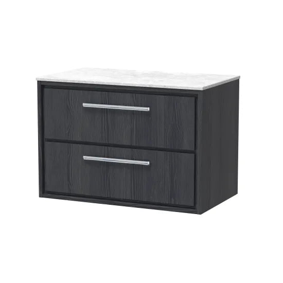 800mm Wall Hung 2-Drawer Unit & Marble Worktop (Drawer, Unit or Set)