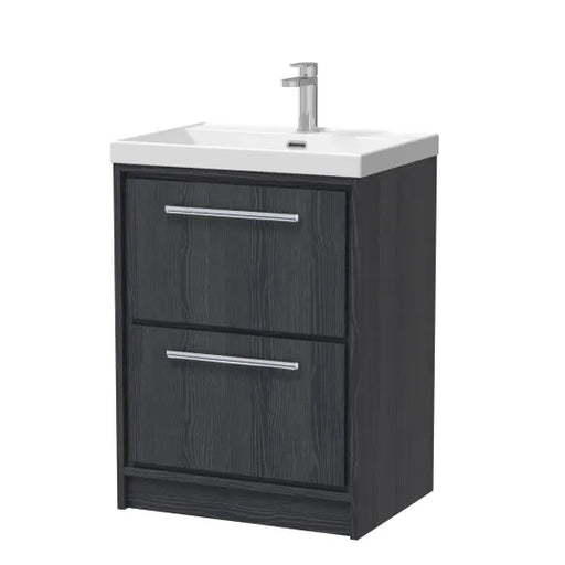600mm Floor Standing 2-Drawer Unit & Basin Set 1 Tap Hole (Drawer, Unit or Set)