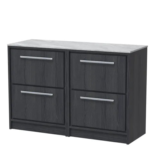 1200mm Floor Standing 4-Drawer Unit & Marble Worktop (Drawer, Unit or Set)