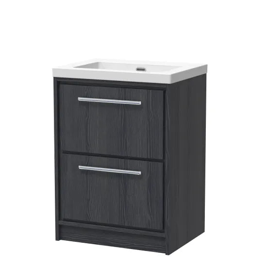 600mm Floor Standing 2-Drawer Unit & Basin Set  0Tap Hole (Drawer, Unit or Set)