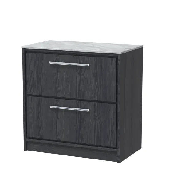 800mm Floor Standing 2-Drawer Unit & Marble Worktop (Drawer, Unit or Set)