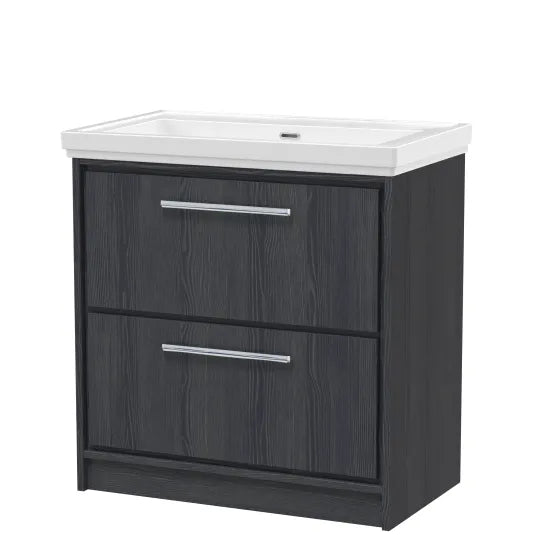 800mm Floor Standing 2-Drawer Unit & Basin Set  0 Tap Hole (Drawer, Unit or Set)