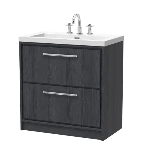 800mm Floor Standing 2-Drawer Unit & Basin 3Tap Hole (Drawer Unit,Set)