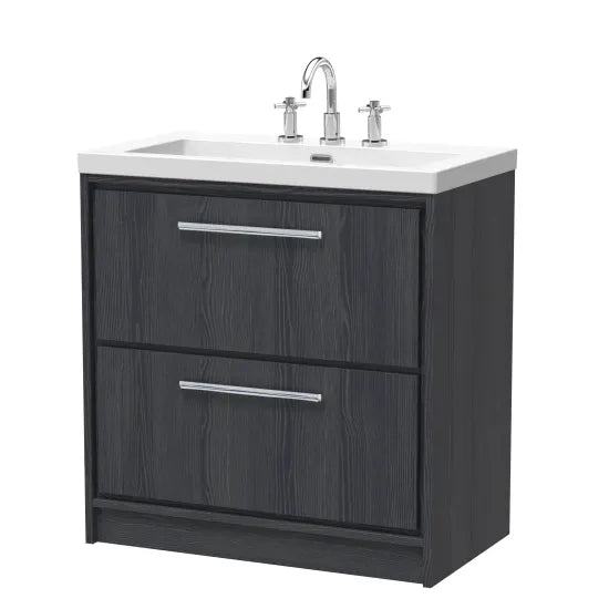 800mm Floor Standing 2-Drawer Unit & Basin 3Tap Hole (Drawer Unit,Set)