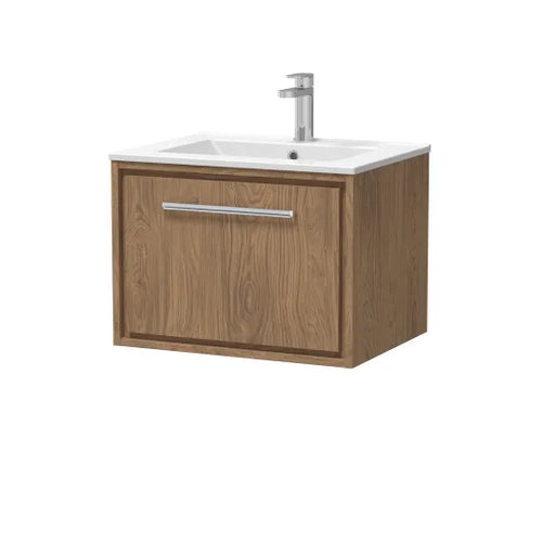 600mm Wall Hung Single Drawer Unit & Basin Set 1 Tap Hole (Drawer, Unit or Set)
