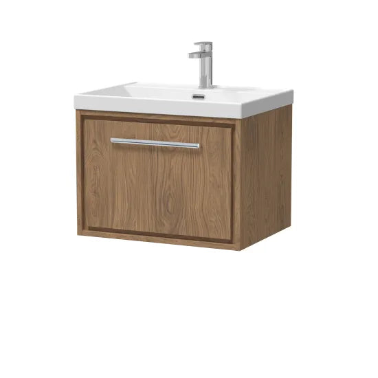 600mm Wall Hung Single Drawer Unit & Basin Set 1 Tap Hole (Drawer, Unit or Set)
