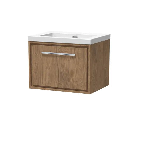600mm Wall Hung Single Drawer Unit & Basin Set 0 Tap Hole