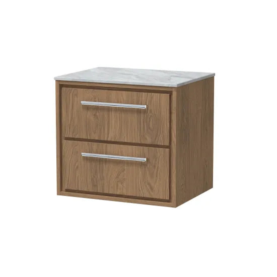 600mm Wall Hung  2-Drawer Unit & Marble Worktop (Drawer, Unit or Set)