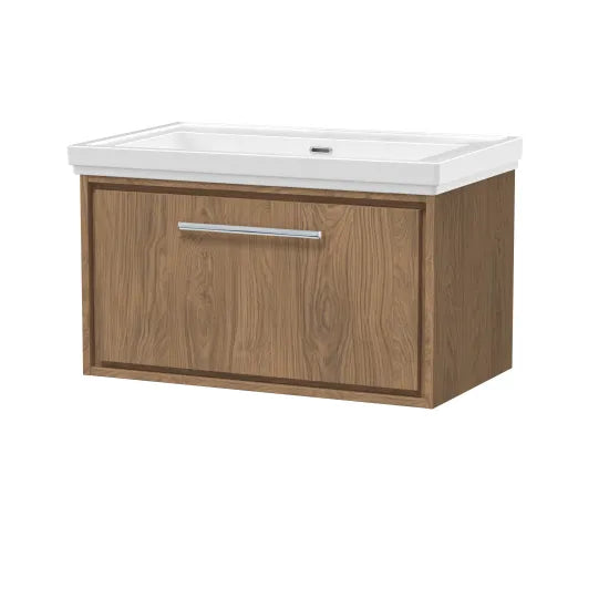 800mm Wall Hung Single Drawer Unit & Basin Set 0 Tap Hole (Drawer, Unit or Set)
