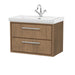 800mm Wall Hung 2-Drawer Unit & Basin Set  1 Tap Hole (Drawer, Unit or Set)