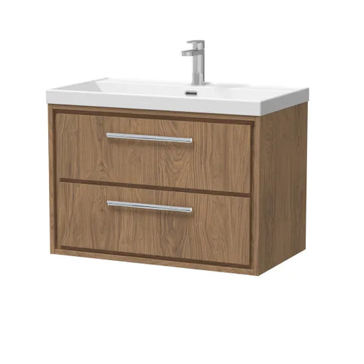 800mm Wall Hung 2-Drawer Unit & Basin Set 1 Tap Hole (Drawer, Unit or Set)
