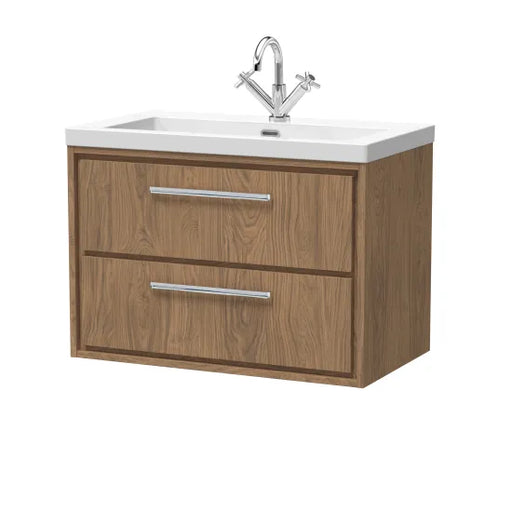 800 Wall Hung  2-Drawer Unit & Basin 1Tap Hole (Drawer Unit,Set)