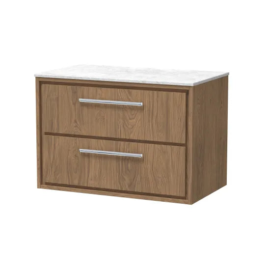 800mm Wall Hung 2-Drawer Unit & Marble Worktop (Drawer, Unit or Set)