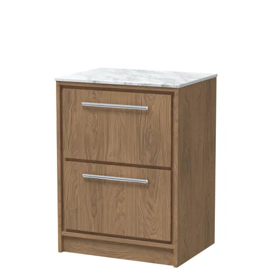 600mm Floor Standing 2-Drawer Unit & Marble Worktop (Drawer, Unit or Set)