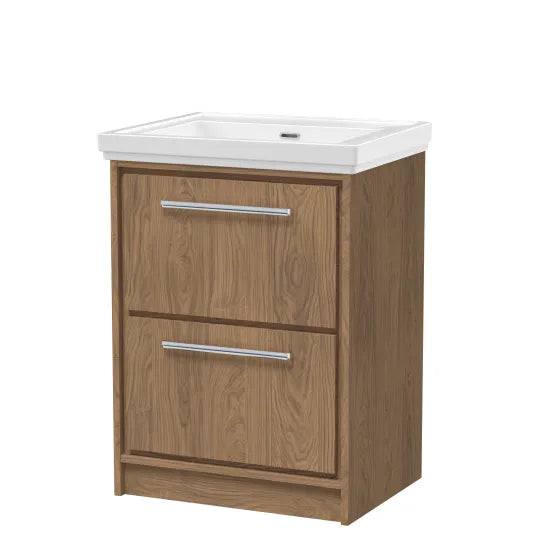 600mm Floor Standing 2-Drawer Unit & Basin 0 Tap Hole(Drawer Unit,Set)