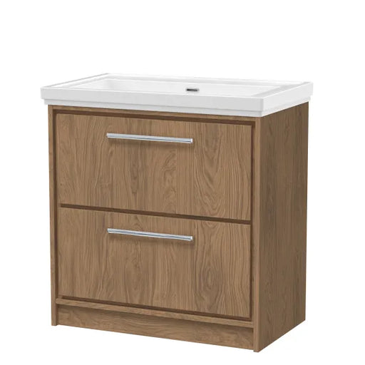800mm Floor Standing 2-Drawer Unit & Basin 0 Tap Hole (Drawer, Unit or Set)
