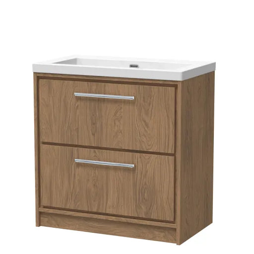 800mm Floor Standing 2-Drawer Unit & Basin 0Tap Hole (Drawer Unit,Set)