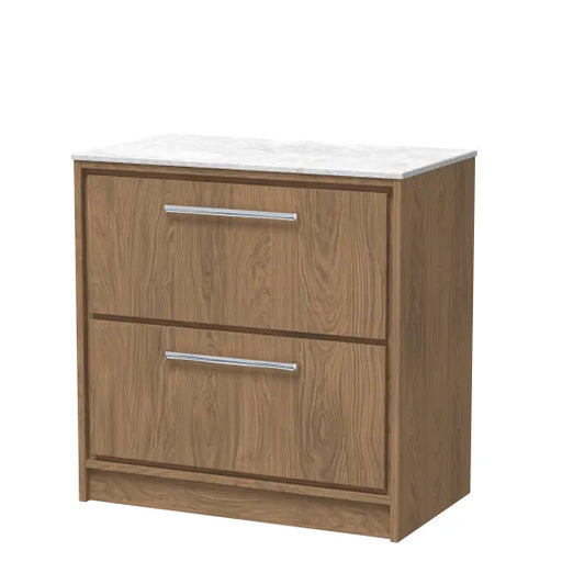 800mm Floor Standing 2-Drawer Unit & Marble Worktop (Drawer, Unit or Set)