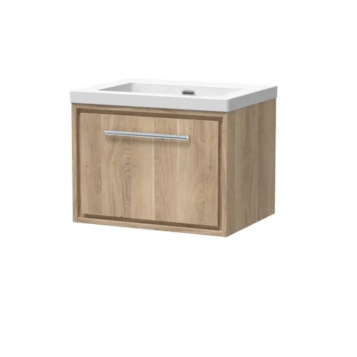 600mm Wall Hung Single Drawer Unit & Basin Set 0 Tap Hole(Drawer, Unit or Set)