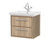 600mm Wall Hung 2-Drawer Unit & Basin Set 1 Tap Hole 