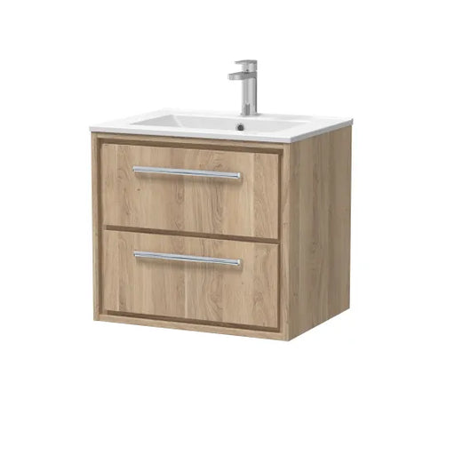 600mm Wall Hung 2-Drawer Unit & Basin Set 1 Tap Hole (Drawer Unit, Basin or Set)