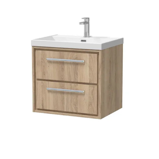 600mm Wall Hung 2-Drawer Unit & Basin Set 1 Tap Hole (Drawer, Unit or Set)
