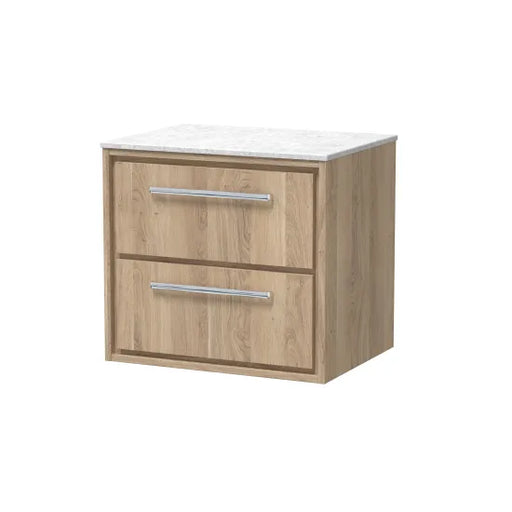 600mm Wall Hung 2-Drawer Unit & Marble Worktop (Drawer, Unit or Set)