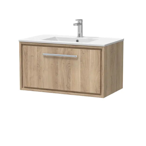 800mm Wall Hung Single Drawer Unit Set & Basin 1 Tap Hole (Drawer, Unit or Set)