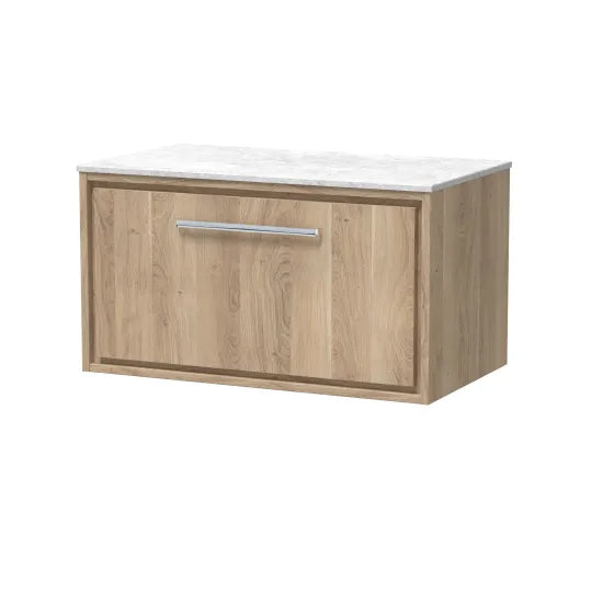 800mm Wall Hung Single Drawer Unit & Marble Worktop (Drawer, Unit or Set)