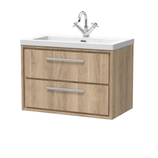 800mm Wall Hung 2-Drawer Unit & Basin 1Tap Hole (Drawer Unit,Set)