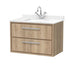 800mm Wall Hung 2-Drawer Unit & Marble Worktop w Basin (Drawer Unit or Set)