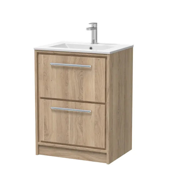 600mm Floor standing 2-Drawer Unit & Basin Set 1 Tap Hole