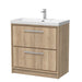 800mm Floor Standing 2-Drawer Unit & Basin Set 1 Tap Hole (Drawer, Unit or Set)
