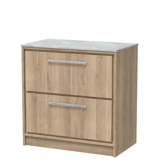 800mm Floor Standing 2-Drawer Unit & Marble Worktop (Drawer, Unit or Set)