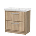 800mm Floor Standing 2-Drawer Unit & Basin 0Tap Hole (Drawer, Unit or Set)