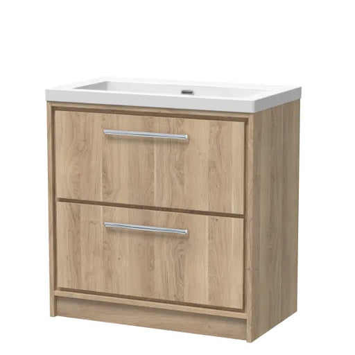 800mm Floor Standing 2-Drawer Unit & Basin 0Tap Hole (Drawer Unit,Set)
