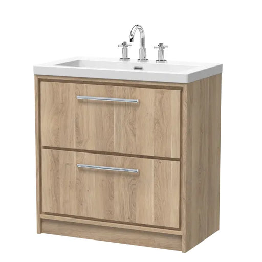 800mm Floor Standing 2-Drawer Unit & Basin 3Tap Hole (Drawer Unit,Set)