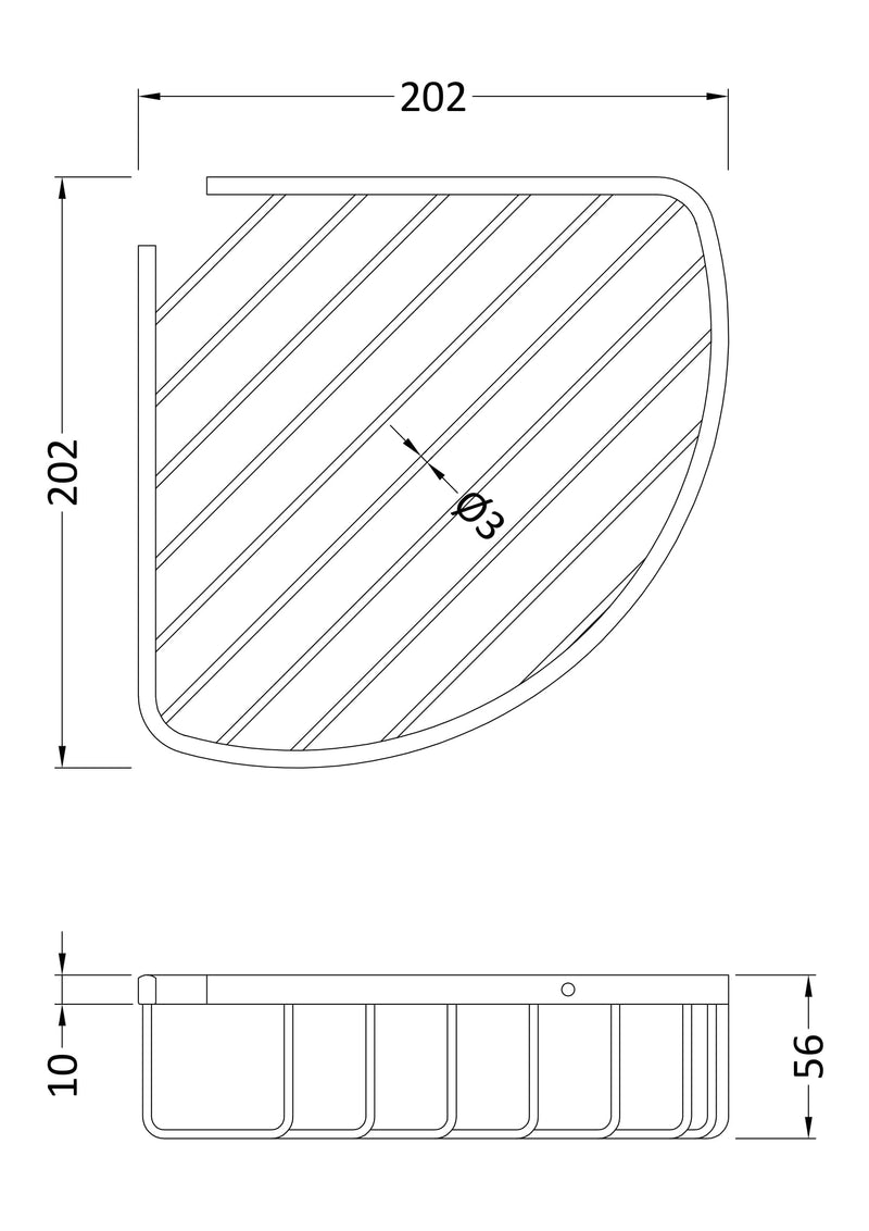 Chrome Deep Corner Basket
