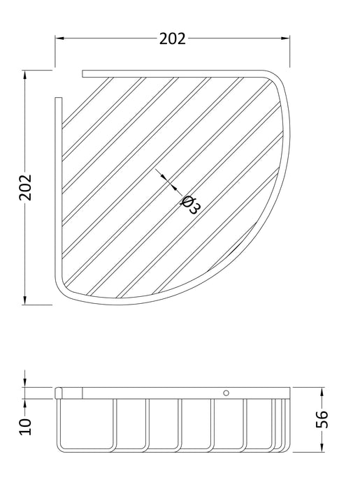 Chrome Deep Corner Basket