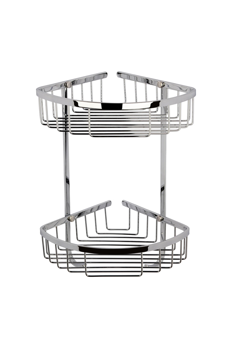 Large 2 Tier Chrome Corner Basket